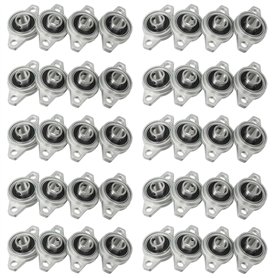 LLKOZN KFL001 Lot de 40 roulements à paliers auto-alignants 12 mm avec palier à bride en alliage de zinc Boîtier de roulement rh