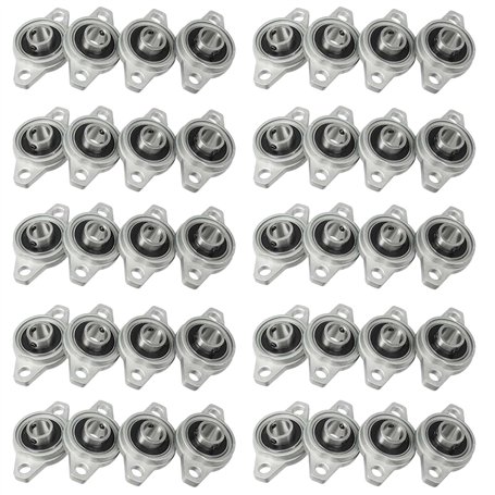 LLKOZN KFL001 Lot de 40 roulements à paliers auto-alignants 12 mm avec palier à bride en alliage de zinc Boîtier de roulement rh