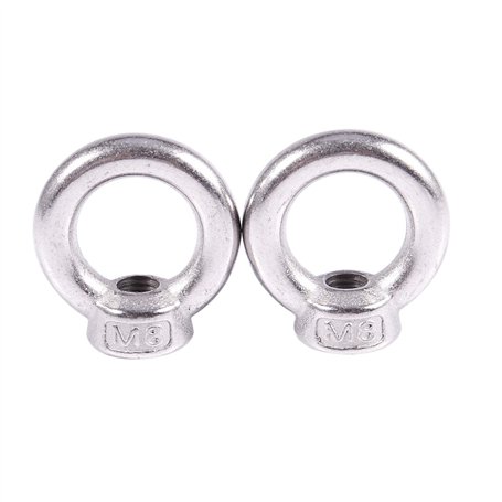 Giwnhvx Pack de 2 de ecrousa oeil filetes en forme d'anneau argent en 304 en acier inoxydable du style europeen M8