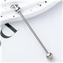 jiyaohui 50 Pièces Barres de Porte-Clés Perlées Vierges, Breloques de Barre de Porte-Clés en Perles de Bricolage en Métal, Porte