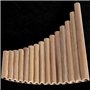 JILLIAN Flûte à pan 15 tuyaux en bambou naturel instrument à vent Panpipe G Key Panpipe Instrument à vent en bois fait à la main