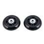 Flisdtry Lot de 2 roues de rechange pour valise, essieux et clés de réparation OD 68 mm, Noir