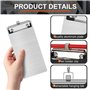Benssey 2X Presse-Papiers en Aluminium en MéTal avec Porte-Stylo 4, 1 X 8, 4 Pouces Mini Presse-Papiers de Poche en Aluminium A5