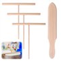 Joskeijky Ensemble de 4 Spatules en Bois en Forme de T pour Étaler la Pâte à Crêpes, Spatules à Crêpes et Étaleur D'Ustensiles d