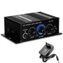 Sctecoau -270 Amplificateur HiFi 2.0 Canaux Amplificateur Domestique Réglage des Basses et des Aigus Audio Stéréo Système Audio