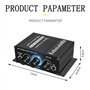 Sctecoau -270 Amplificateur HiFi 2.0 Canaux Amplificateur Domestique Réglage des Basses et des Aigus Audio Stéréo Système Audio 