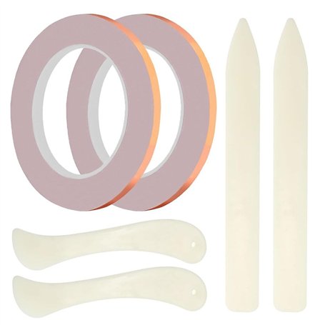 Muuoeou 2 rouleaux (32 mètres) de ruban de feuille de cuivre 1/4 de large avec dos en cuivre pour la fabrication de vitraux et d