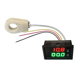 Cosmin Ampèremètre à Effet Hall Voltmètre DC 0-300 V 50 A Moniteur de Batterie LED Compteur de Tension de Courant Numérique 12 V