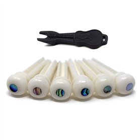Spactz Chevilles de chevalet en os de bétail pour guitare acoustique avec de coquille de perle pour accessoires de guitare folk