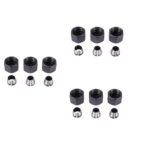 iToQ 9 Pièces Séries Ensemble de Pinces de Routeur Adaptateur de Têtes de Mandrin pour Perceuses Gravure Coupe Coupe Machine À D