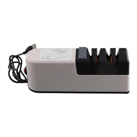 Qusedwey Aiguiseur de Couteaux éLectrique USB AffûTeur RéGlable Automatique 3 éTapes pour Couteaux Ciseaux AffûTeur Domestique