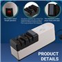 Qusedwey Aiguiseur de Couteaux éLectrique USB AffûTeur RéGlable Automatique 3 éTapes pour Couteaux Ciseaux AffûTeur Domestique