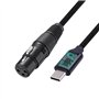 Câble de Microphone USB C Type C Mâle vers XLR Mic Link Studio Audio Cord (2M/6.6FT)