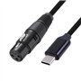 MDYBF Câble USB C vers XLR, Câble de Microphone USB C Type C Mâle vers XLR Mic Link Studio Audio Cord (2M/6.6FT)