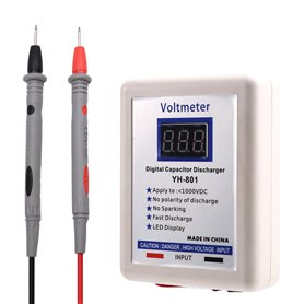 Peowuieu Condensateur Numérique 1000 V Voltmètre Numérique Déchargeur Outil de Décharge Affichage de Réparation Électronique Sty