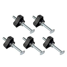 Steowsey Lot de 5 Boulons M8 T Track Kit de Boutons 4 Pouces T Slot Bolts avec Rondelles T Track de Remplacement pour les Gabari