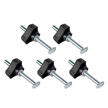 Steowsey Lot de 5 Boulons M8 T Track Kit de Boutons 4 Pouces T Slot Bolts avec Rondelles T Track de Remplacement pour les Gabari