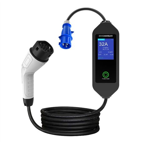 Suoumwa Station Mobile de Recharge pour Voitures Électriques 7KW 32A Monophasée avec Câble de Charge
