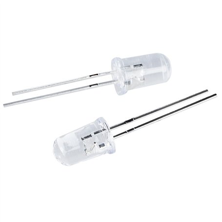 Simpls Lot de 50 diodes électroluminescentes LED bleues à tête ronde transparente de 5 mm de diamètre