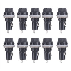 Nettoppo 10Pcs 10A AC 250V 5Mm X 20Mm sur Panneau Prise de Fusible en Plastique