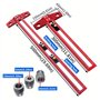 Muuoeou Règle de perçage 2 en 1 pour le travail du bois - Avec douille de perçage de 6/8/10 mm - 50 cm