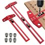 Muuoeou Règle de perçage 2 en 1 pour le travail du bois - Avec douille de perçage de 6/8/10 mm - 50 cm