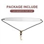 Sangle de de Saxophone, Sangle de de Sax, Sangle de de Clarinette Tour de en Cuir Blanc, Blanc + Noir