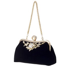 AMIUHOUN Sac à main en perles de diamant vintage en cristal de vendange Sac de soirée Sac d'embrayage de mariage Banquet de mari