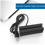 Okeeyseda MSR90 USB Lecteur de Carte à Bande MagnéTique Lecteur de Carte Bande 3 Pistes Mini Swiper pour USB PC