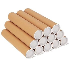 Voragrl Lot de 12 tubes d'expédition en carton avec capuchons pour emballage d'affiches pour envoi postal