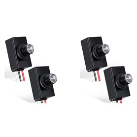 Rinteea 4 Pièces Capteur Du Crépuscule à L'Aube pour L'Éclairage Extérieur 120-277 V Interrupteur Photoélectrique Capteur de Lum