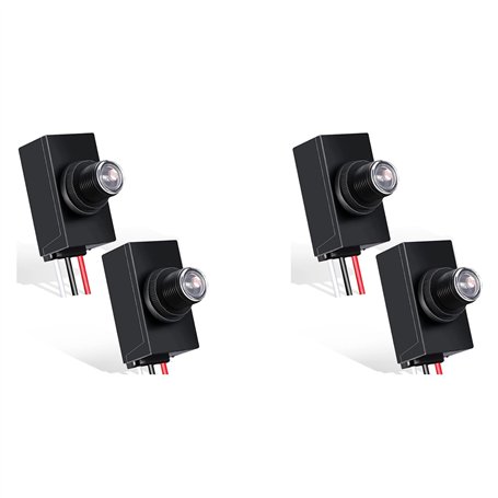 Rinteea 4 Pièces Capteur Du Crépuscule à L'Aube pour L'Éclairage Extérieur 120-277 V Interrupteur Photoélectrique Capteur de Lum