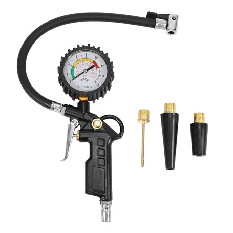 Nettoppo Gonfleur de Pneu de ManomèTre de Pneu de Voiture 220 PSI avec Compresseur d'air de ManomèTre pour Voitures Motos VéLos