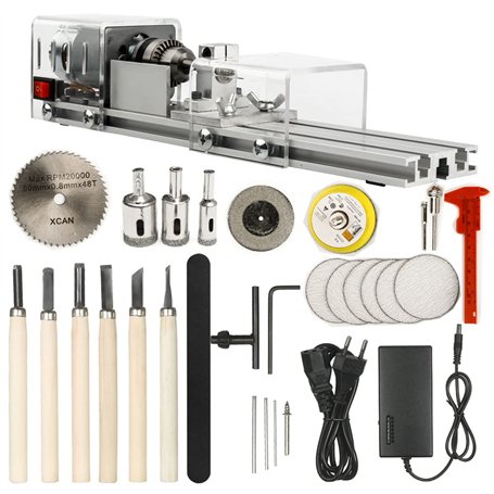 Joskeijky Mini Tour Machine Bricolage Travail Du Bois Tour à Bois Fraiseuse Meulage Perles De Polissage Perceuse Ensemble D'Outi