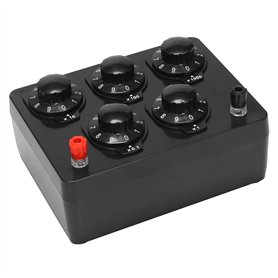 Noir Boîte de Résistance Boîte de Résistance À Décades Variable en Fer À Décades Variées 0-9999.9 Ohm 165X125X60Mm pour L'Enseig