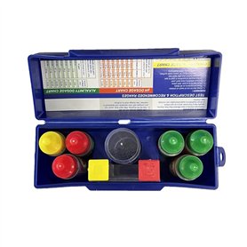 Bnnlqpsttg Kit de Test à 5 Voies pour Piscine et Spa Demande en Acide Chlore Alcalinité Totale PH Testeur de Qualité de L'Eau En