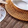 Wresetly Lot de 4 dessous de plat isolés en rotin pour plats chauds, maniques durables pour table, tapis résistants à la chaleur