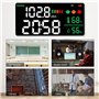 DéCibel MèTre Tenture Murale SonomèTre 30-130DB Gamme 11 Pouces Affichage LED Bruit Temps TempéRature