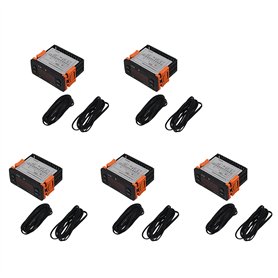 SameeHome ETC-974 Lot de 5 mini régulateurs de température pour réfrigérateur - Thermocouple - Double capteur