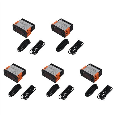 SameeHome ETC-974 Lot de 5 mini régulateurs de température pour réfrigérateur - Thermocouple - Double capteur