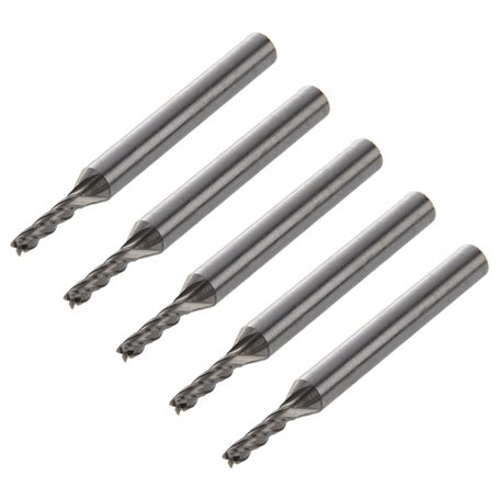 Gbloodst 5 pièces 3 x 6 x 12 x 60 mm 4 flûtes HSS AL outil coupe fraise d'extrémité