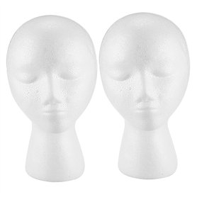 Vadillo Lot de 2 têtes de mannequin en mousse pour présentation de perruque