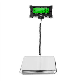 Iouaer Balance Numérique PS21 200 Kg Balance Postale Électronique Balance au Sol en Acier Inoxydable Affichage LCD Rétroéclairé