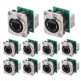 Muuoeou Lot de 10 connecteurs Ethercon RJ45 encastrables NE8FDP Ethercon série D Cat5 RJ45 femelle encastrable