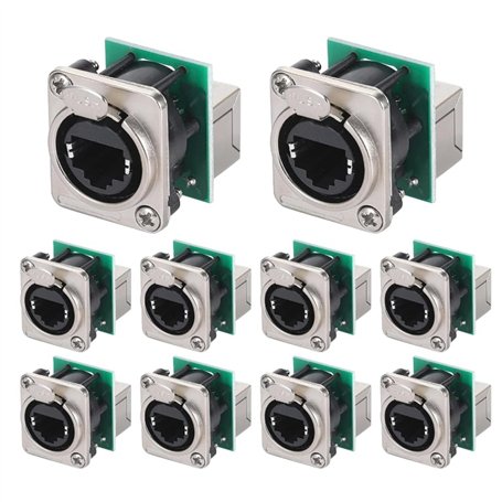 Muuoeou Lot de 10 connecteurs Ethercon RJ45 encastrables NE8FDP Ethercon série D Cat5 RJ45 femelle encastrable