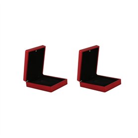 liovitor Lot de 2 boîtes à colliers avec éclairage LED en caoutchouc + étui en peluche pour ou cadeau de mariage