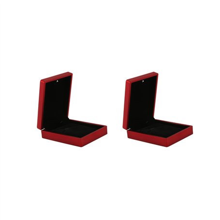 liovitor Lot de 2 boîtes à colliers avec éclairage LED en caoutchouc + étui en peluche pour ou cadeau de mariage
