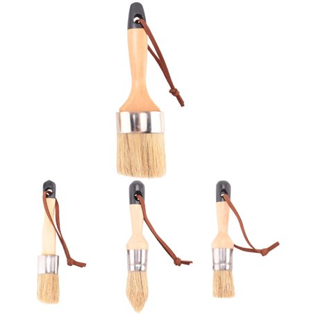 Solimind Lot de 4 pinceaux à craie et cire pour meubles