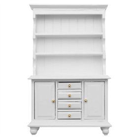 Pmkvgdy Bibliotheque Cabinet Multifonctionnel en Bois Mobilier Miniature pour 1/12 de Poupee - Blanc