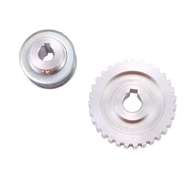 Feriany 2Pcs MéTal Synchrone Poulie Pignon Moteur Courroie Pignon de Roue S Cj0618 Mini Tour Engrenages